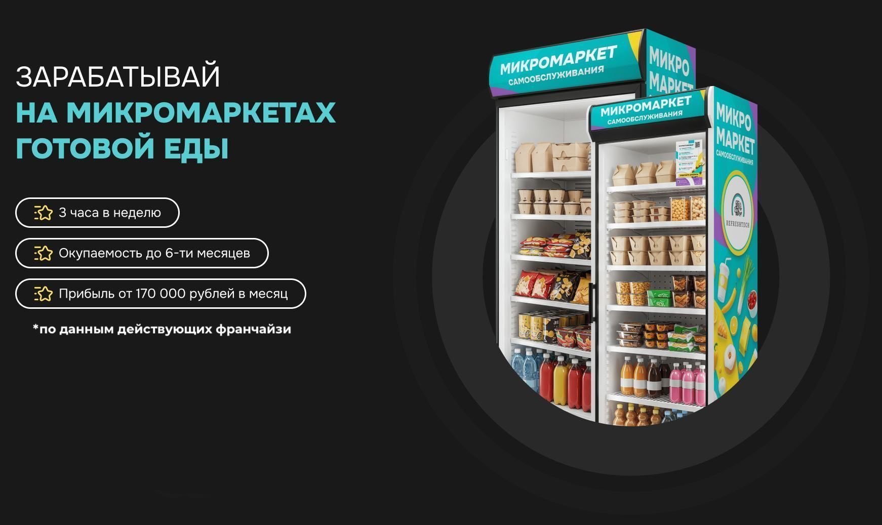 Франшиза ReFreshTech — вендинг с готовой едой