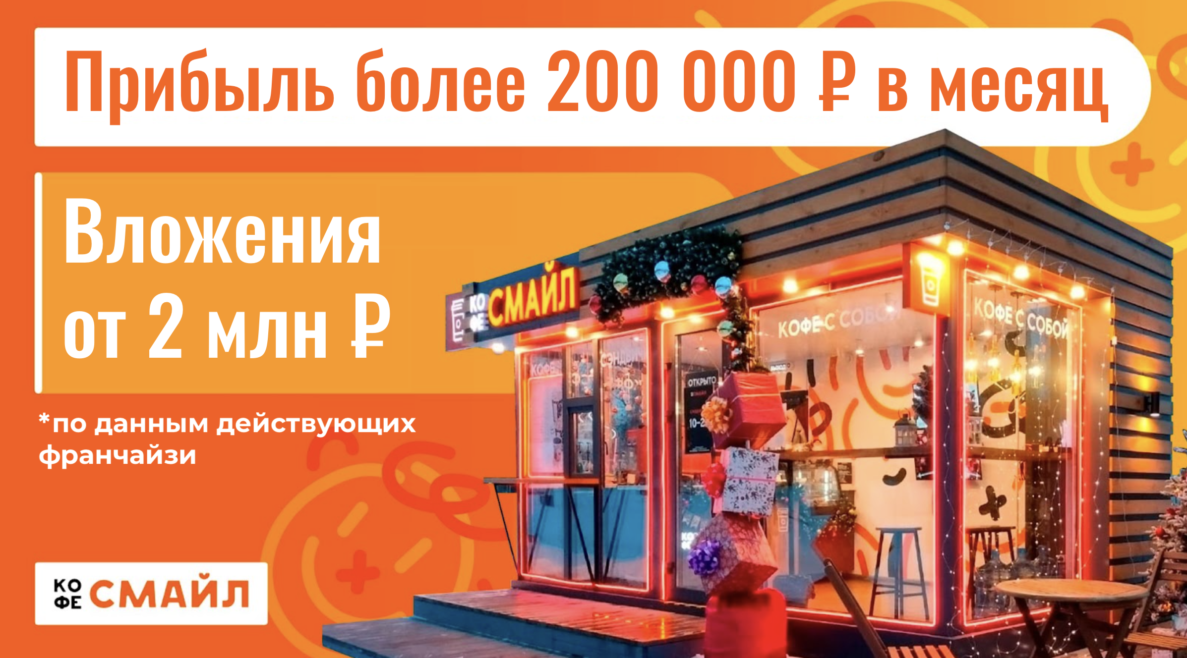 Франшиза «КОФЕ СМАЙЛ» — федеральная сеть ярких кофеен