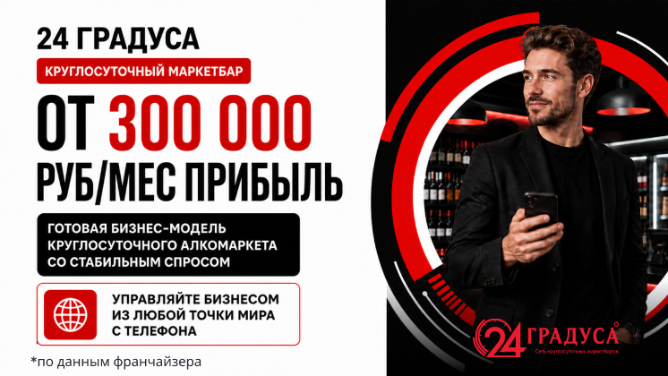 Франшиза «24 Градуса» — круглосуточный маркетбар