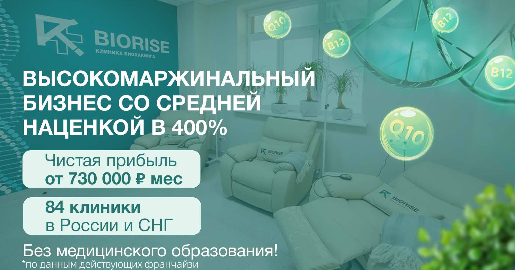 Франшиза BIORISE — клиника биохакинга