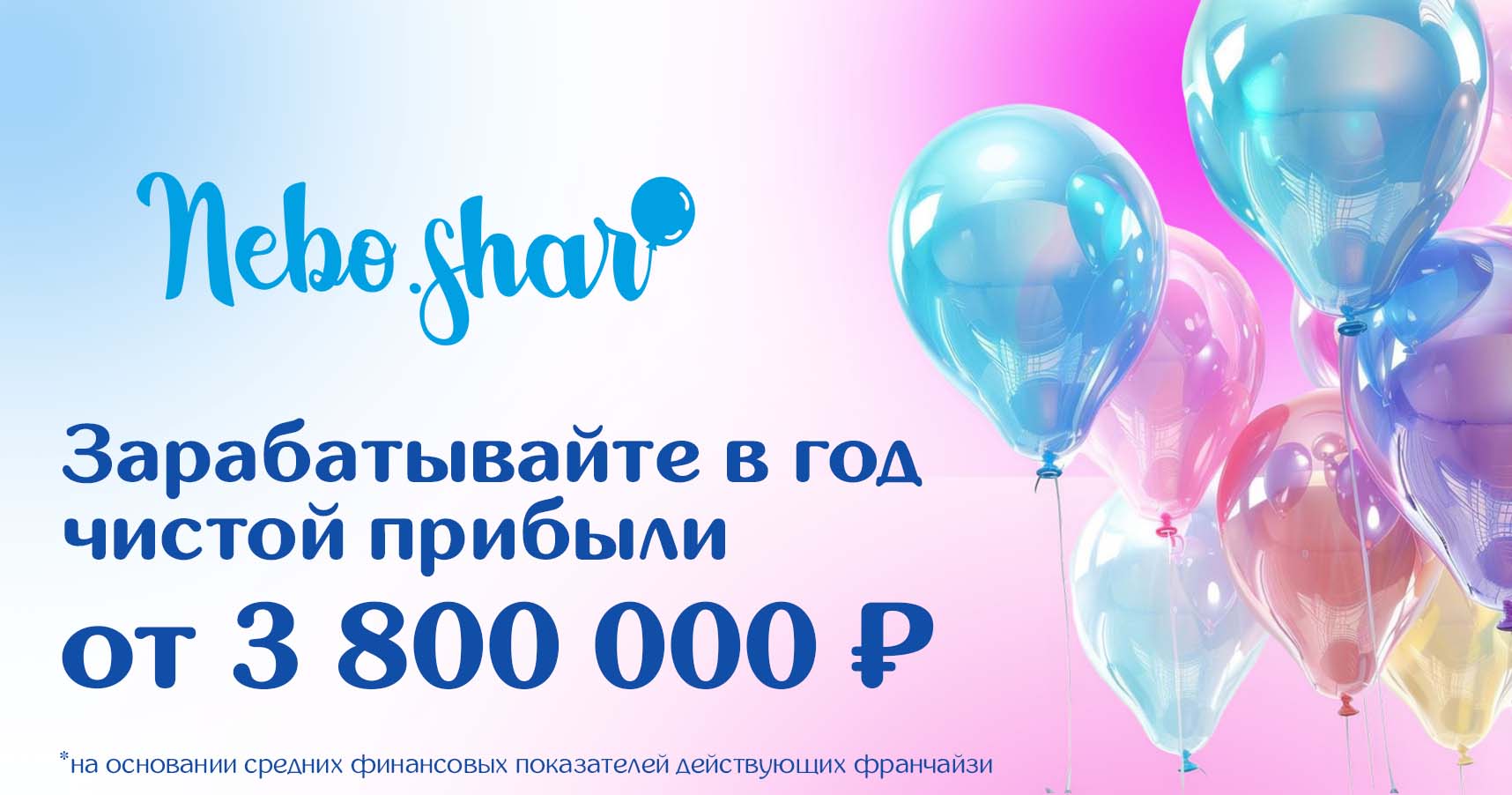 Франшиза товаров для праздника и оформления мероприятий «НЕБОШАР»