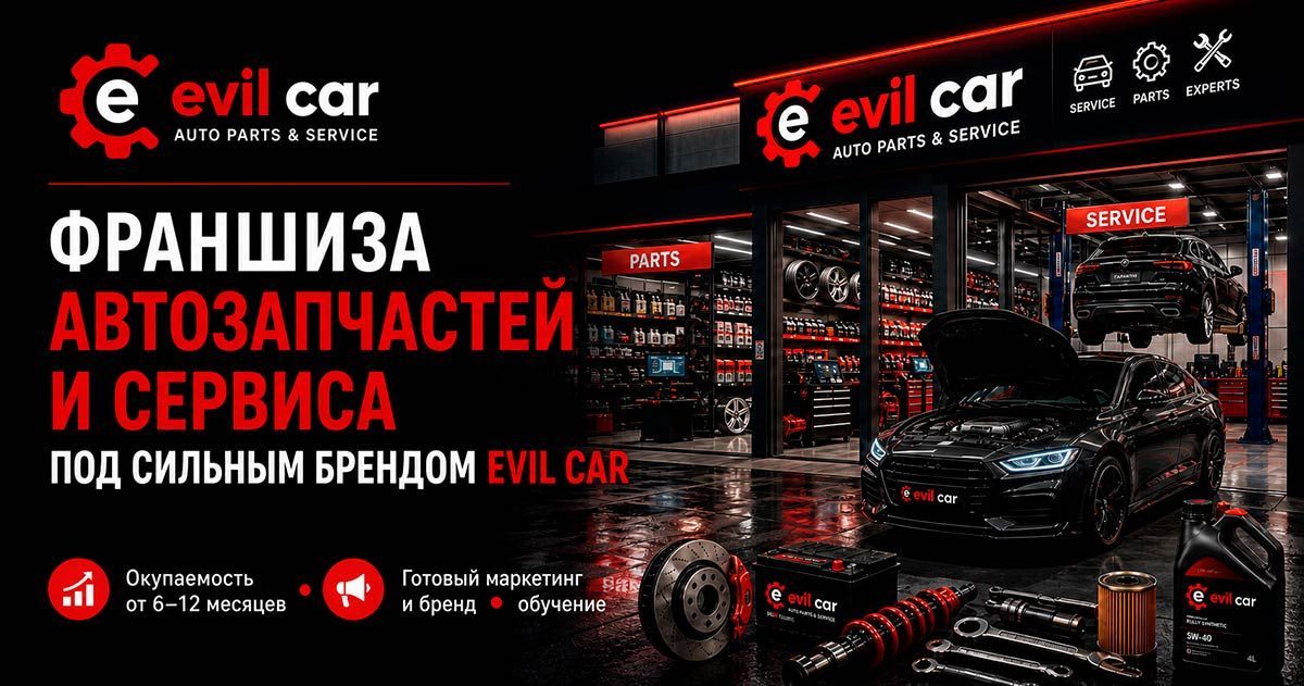 Франшиза Evil Car — продажа запчастей и комплектующих для иностранных автомобилей