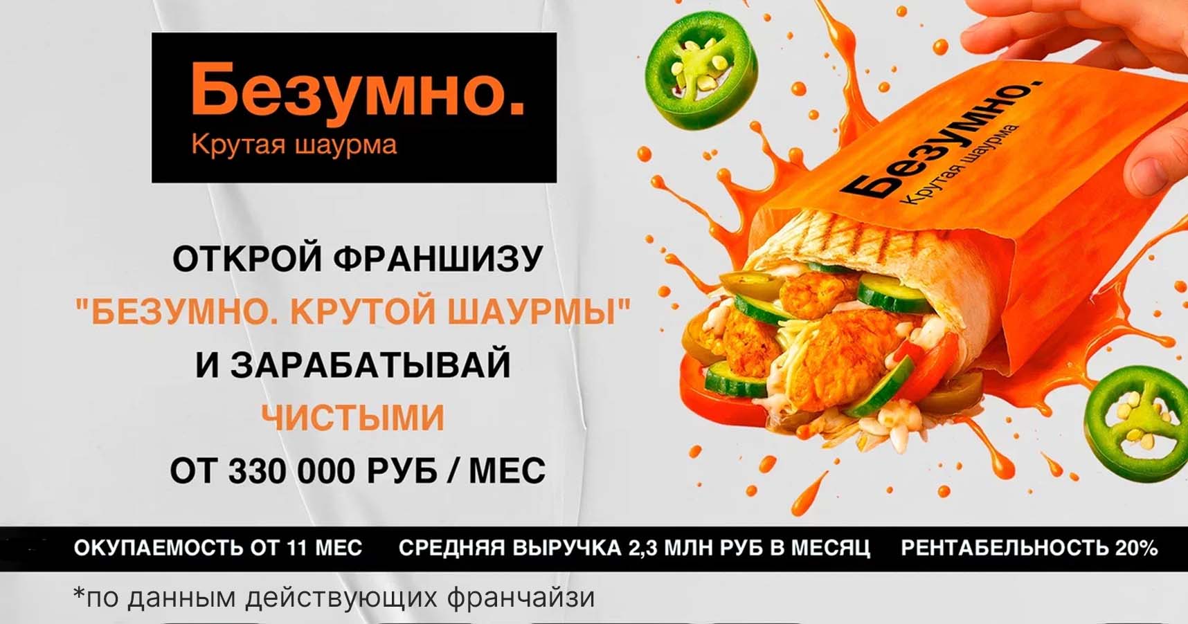 Франшиза шаурмы «Безумно. Крутая шаурма»