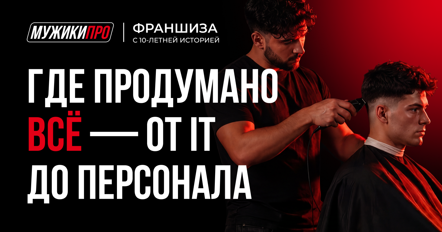 Франшиза «МУЖИКИ ПРО» — федеральная сеть барбершопов