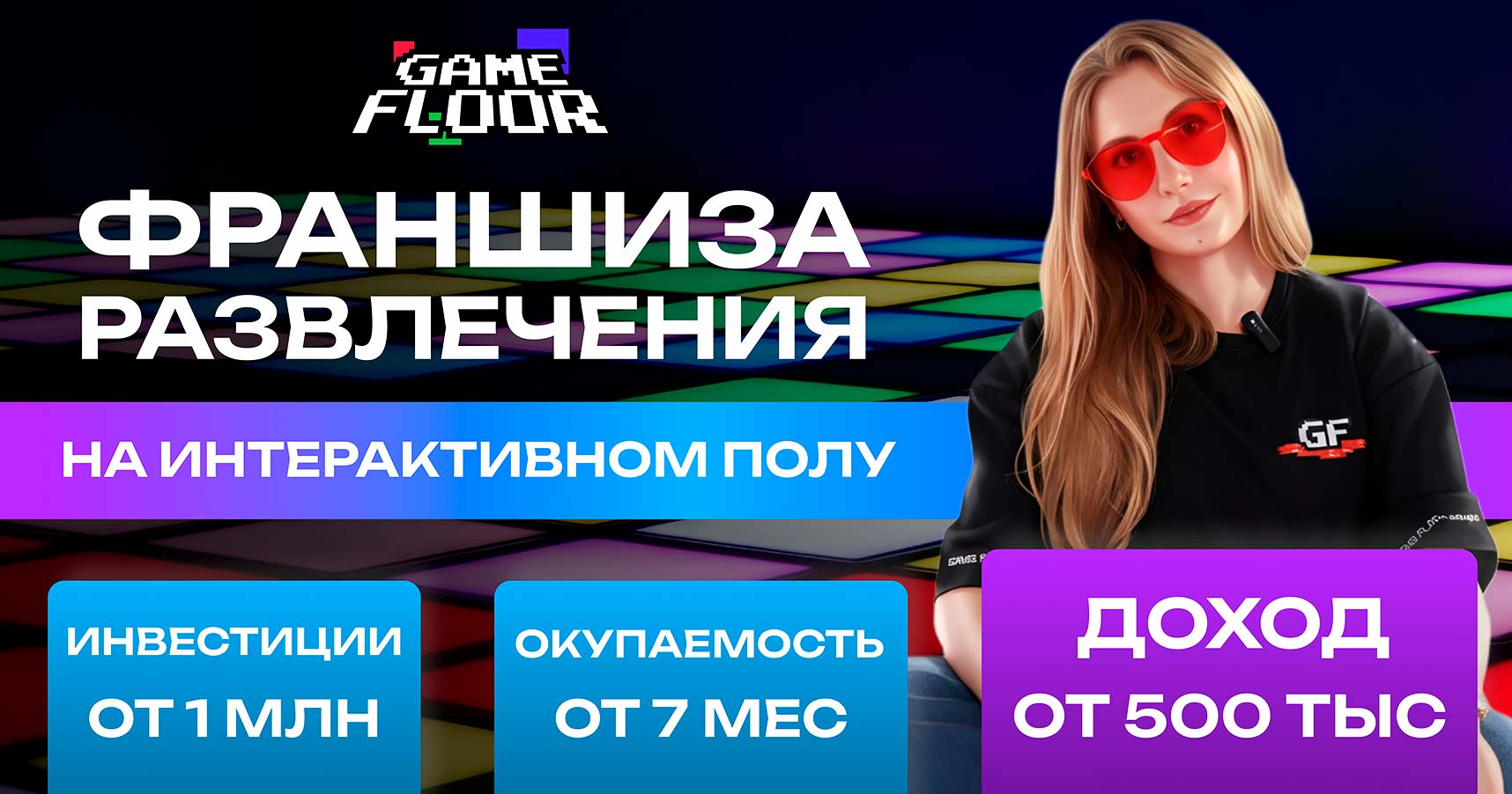 Франшиза развлекательных площадок с интерактивным полом Game Floor