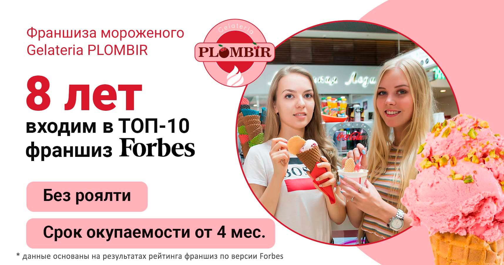 Франшиза мороженого Gelateria PLOMBIR