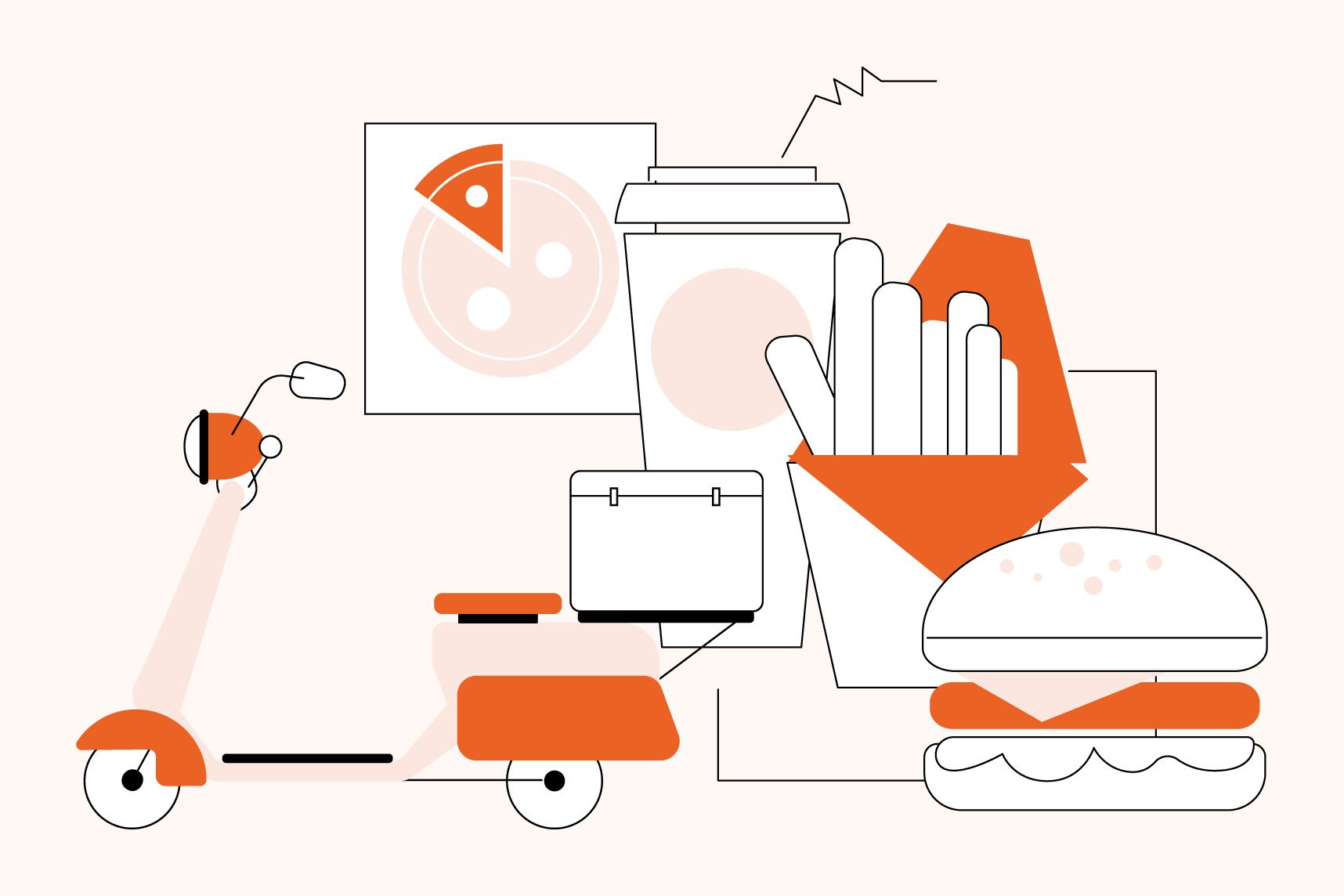 Сколько зарабатывает доставка пиццы и бургеров