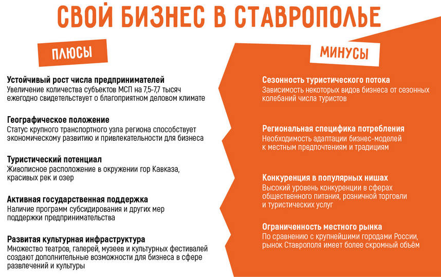 Бизнес в Ставрополье: 17 актуальных бизнес идей в 2025 году