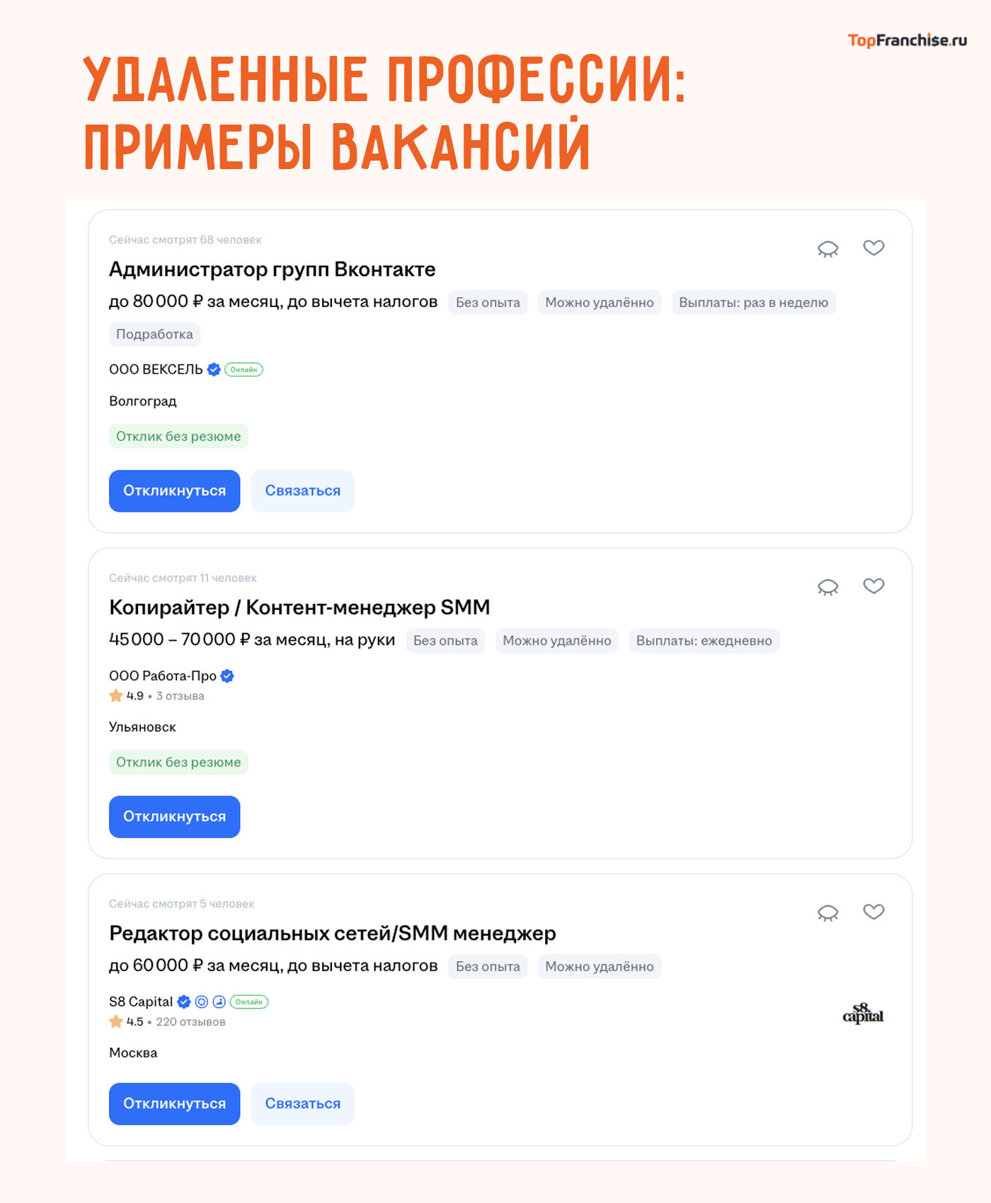 Удаленная работа на дому без опыта
