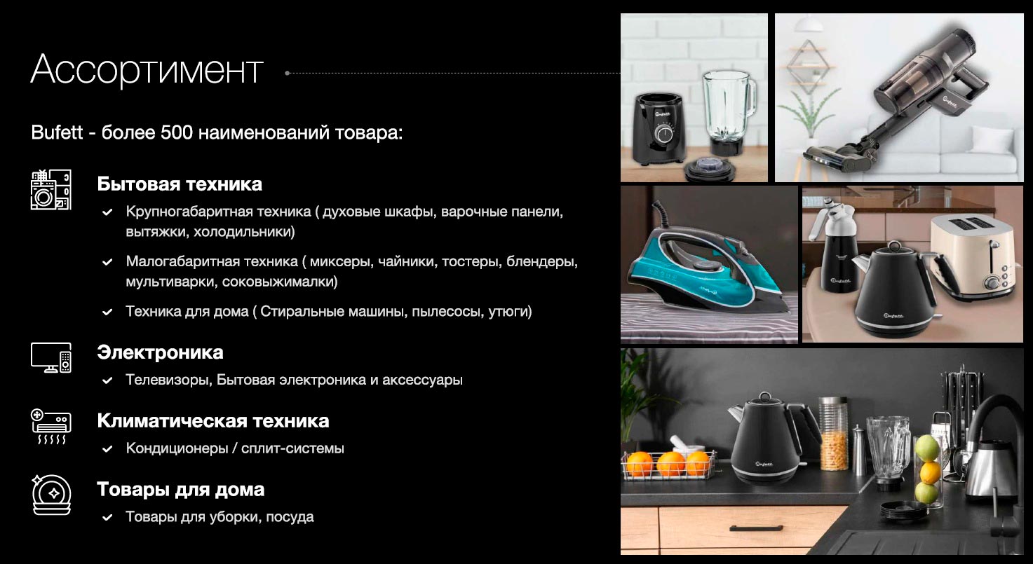 Франшиза розничных магазинов бытовой техники Bufett