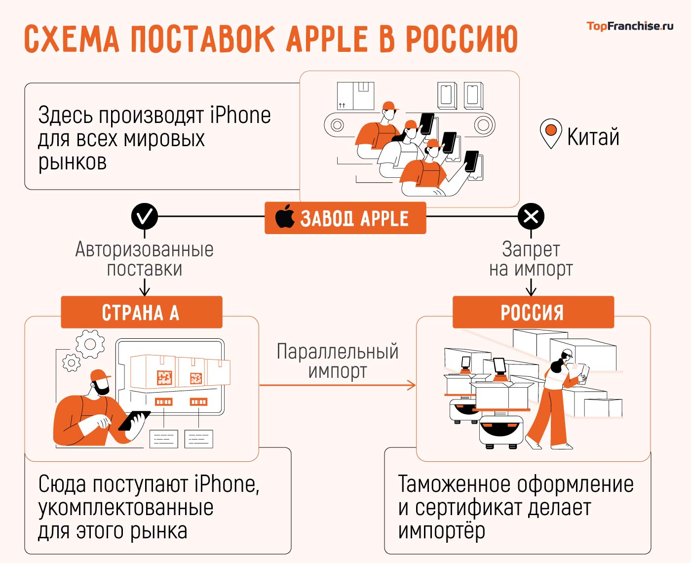 Схема поставок Apple в Россию, параллельный импорт Apple