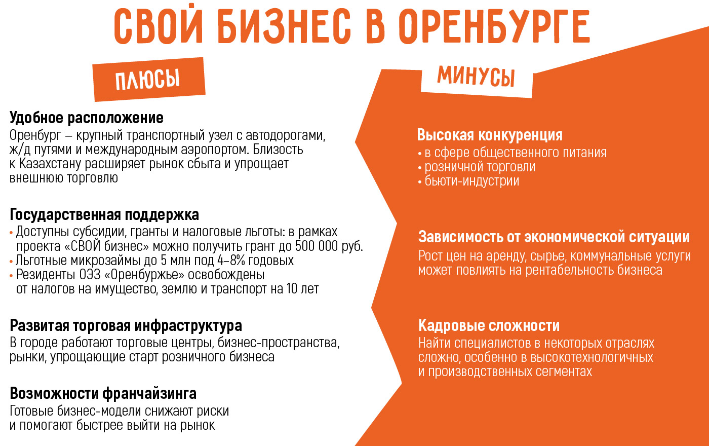 Бизнес идеи в Оренбурге