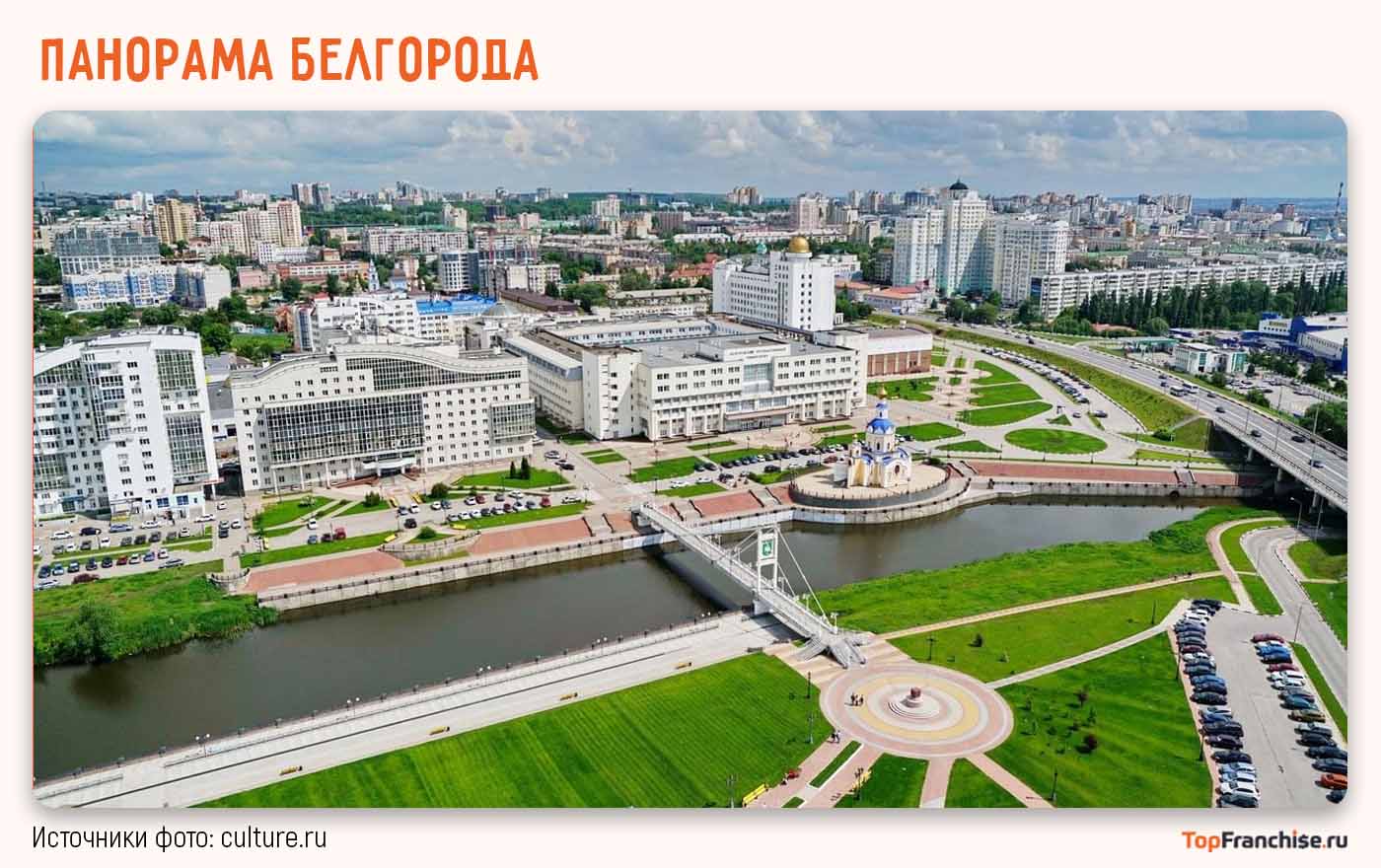 Центр Белгорода с современными бизнес-зданиями