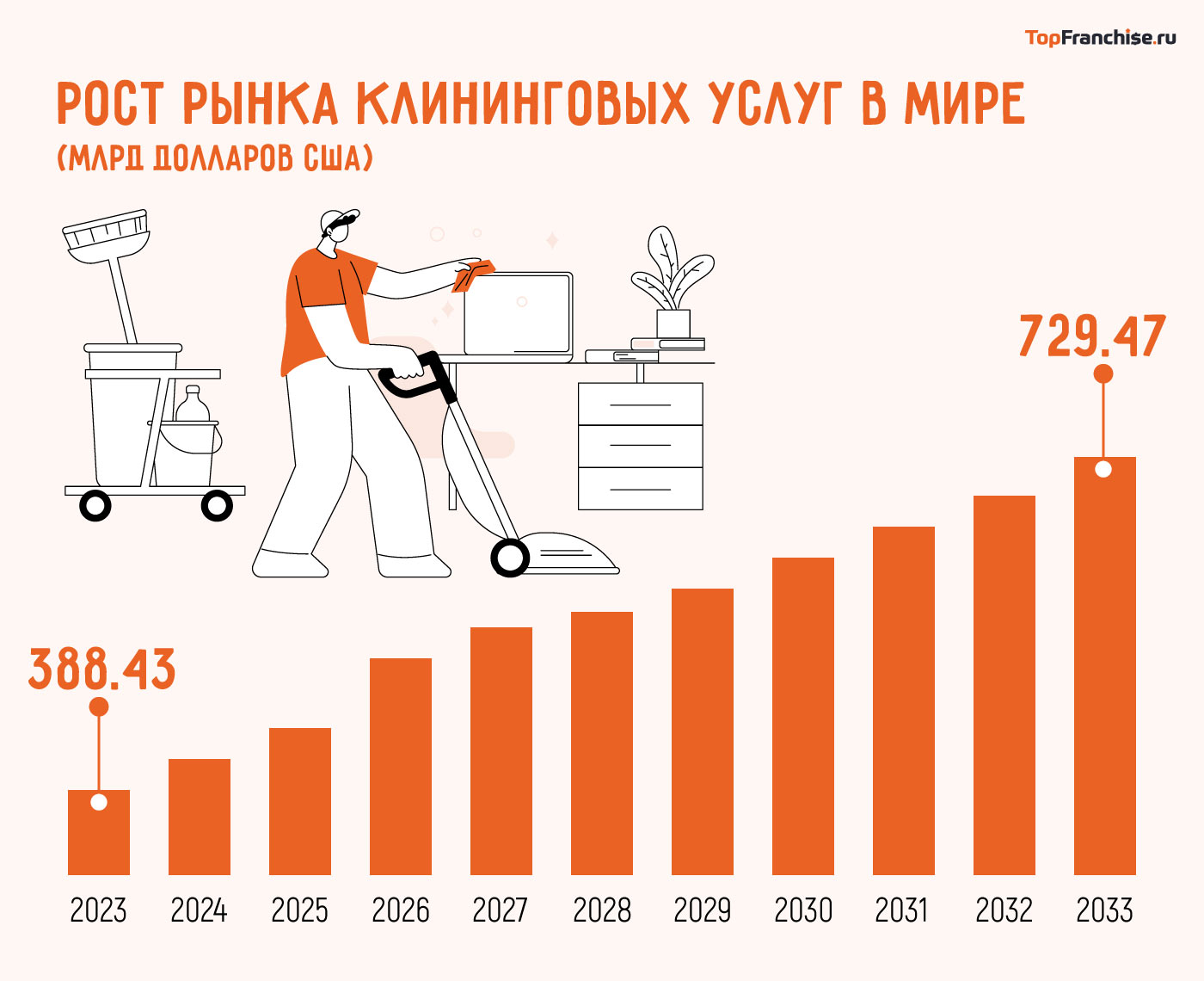 Рост рынка клининговых услуг в мире — данные за последние годы