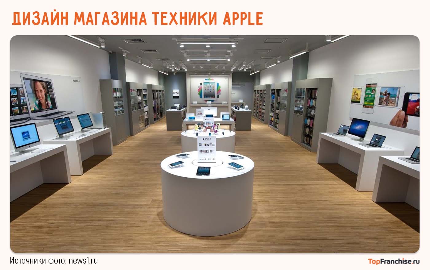 Дизайн магазина техники Apple, торговая точка Apple