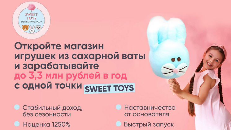 Франшиза магазина по изготовлению игрушек из сахарной ваты SWEET TOYS