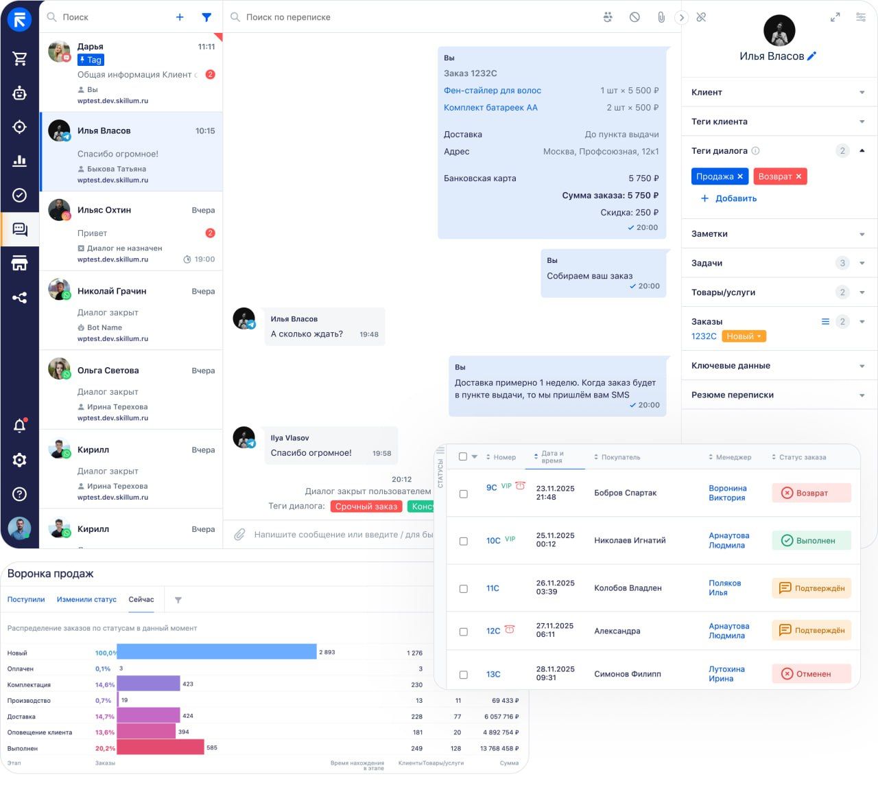 Платформа для CRM-маркетинга, продаж и лояльности RetailCRM