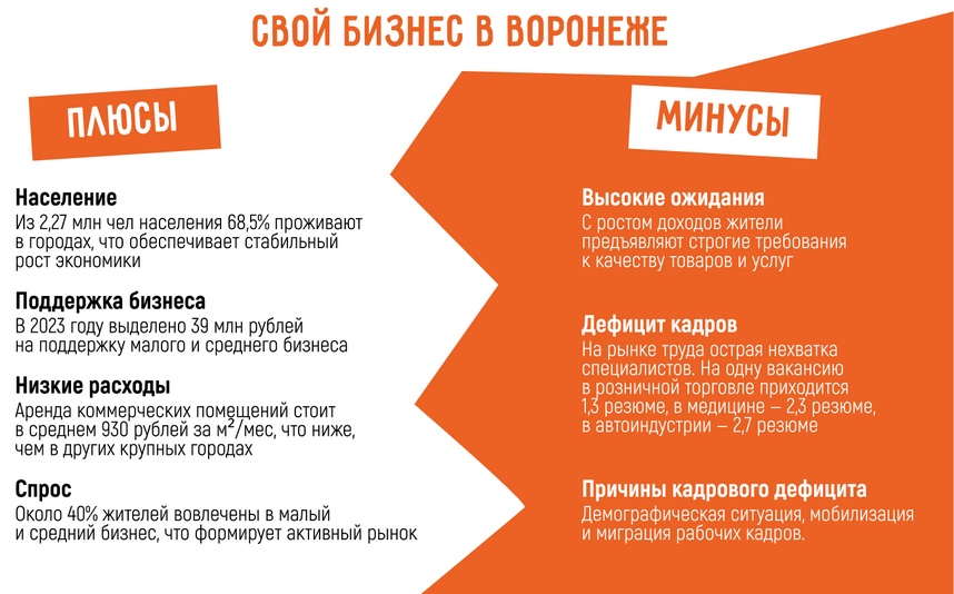 Какой бизнес открыть в Воронеже
