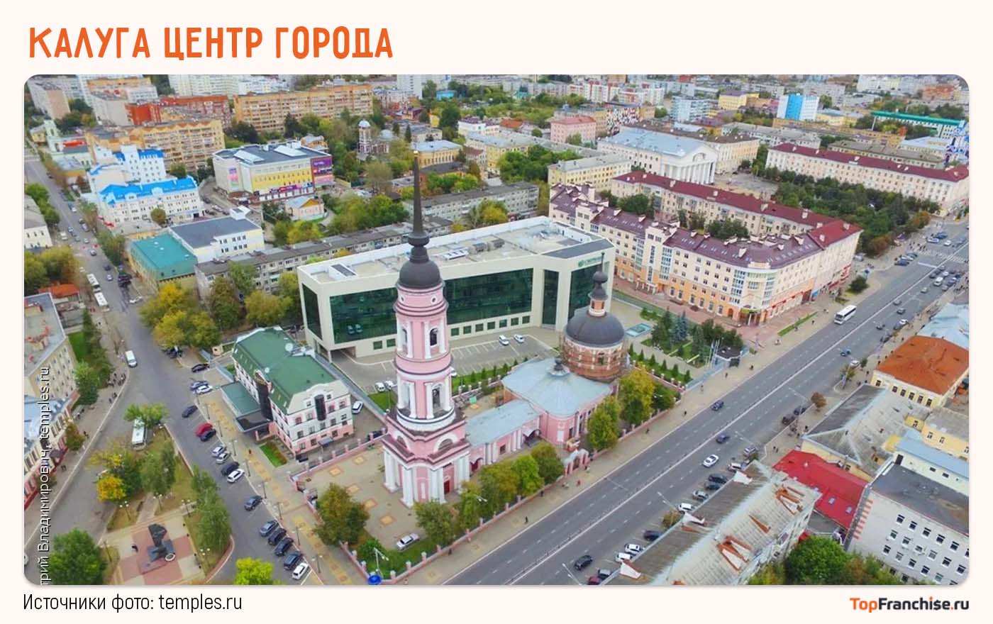 Центр Калуги с современными бизнес-зданиями