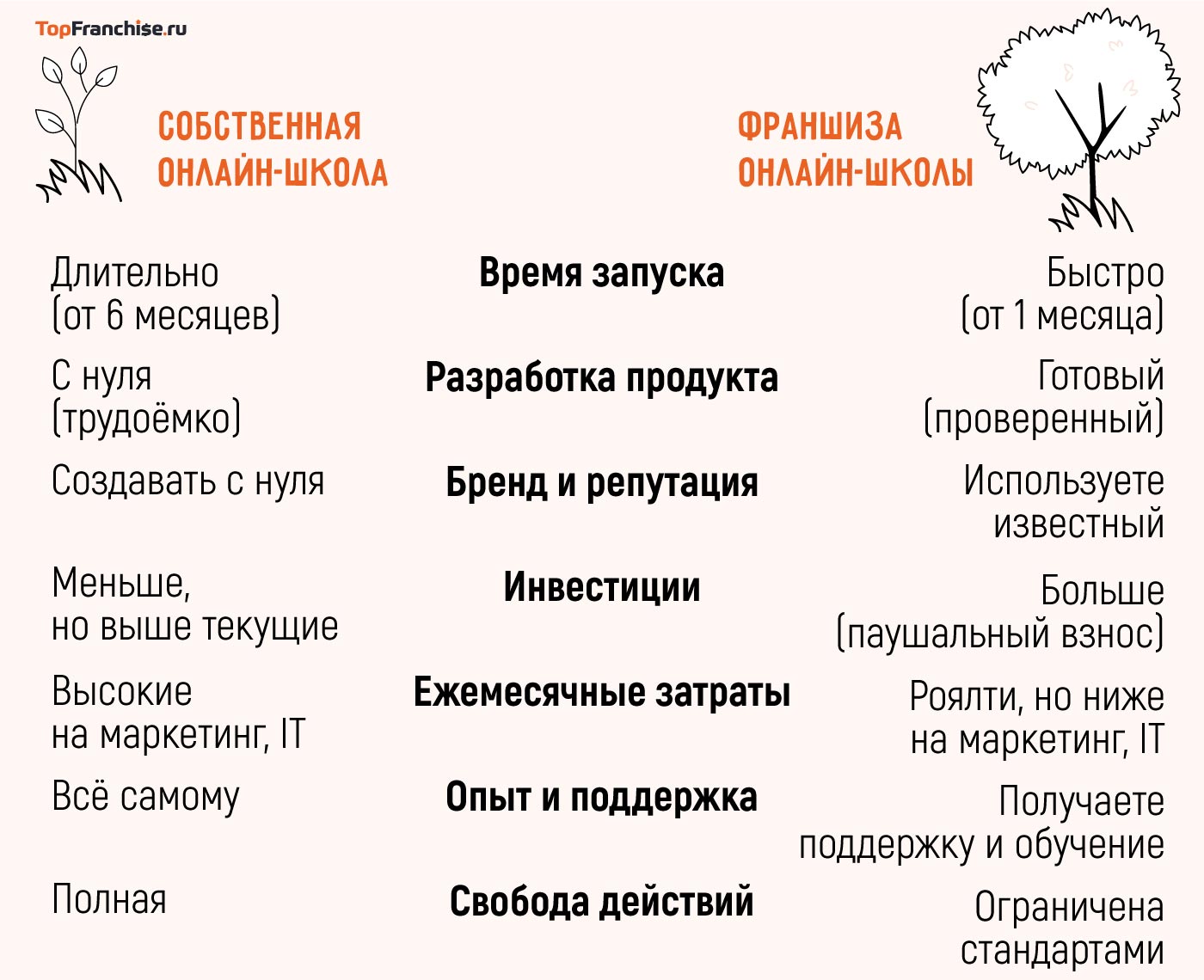 Структура затрат на запуск онлайн-школы